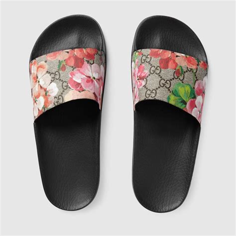 gucci bloom sandal|gucci flip flops with flowers.